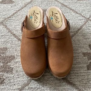 Brown Leather Mules for Women